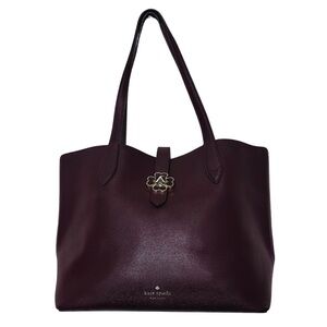 KATE SPADE KACI || MEDIUM CLOVER TOTE BAG || CHOCOLATE CHERRY || HOT PINK INSIDE